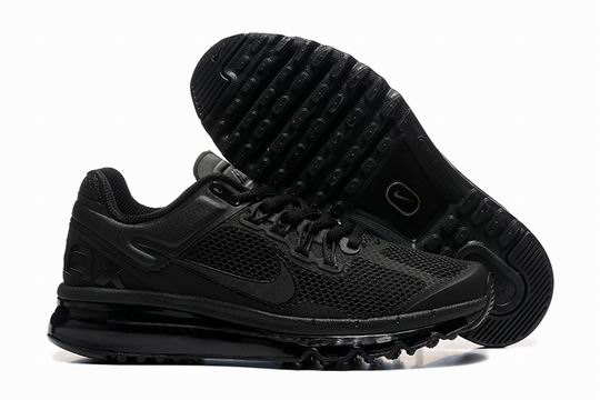 All Black Nike Air Max 2013 Men's Women's Shoes-04 - Click Image to Close